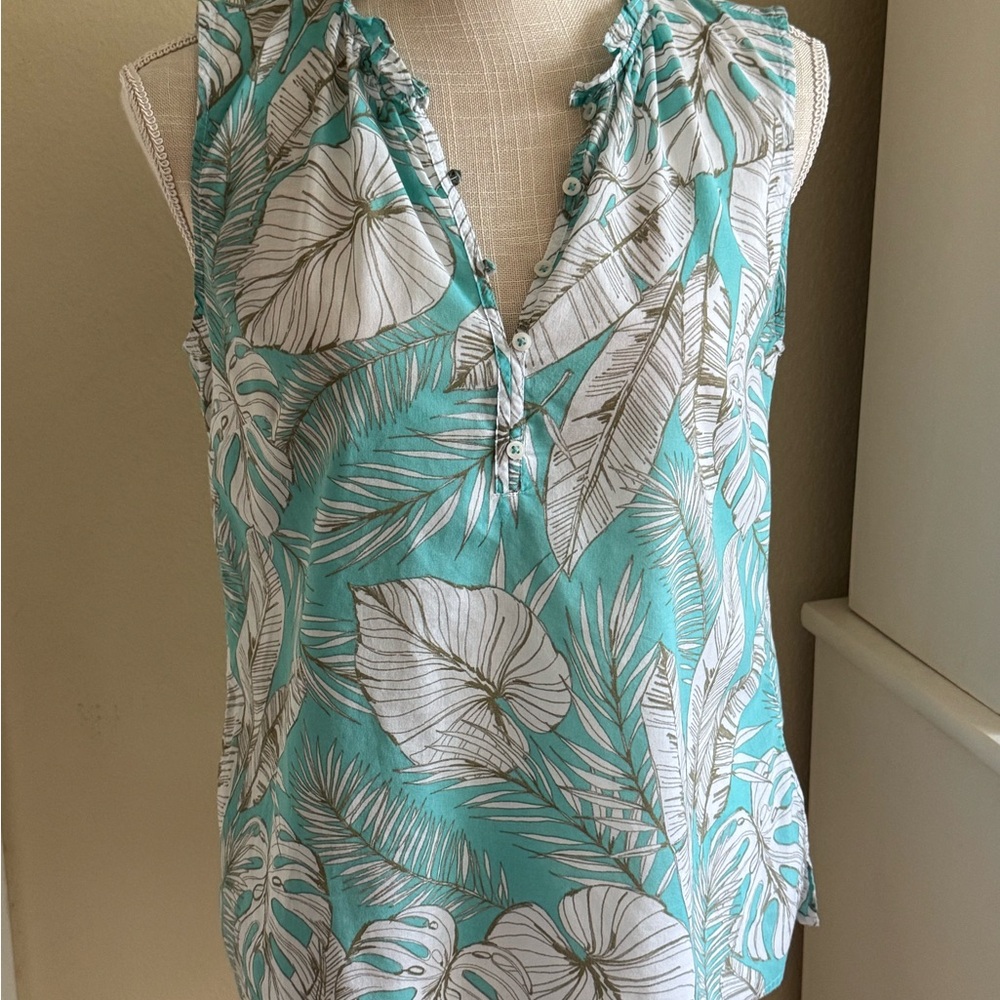 Talbots Leaf Print Top - Picture 2 of 5